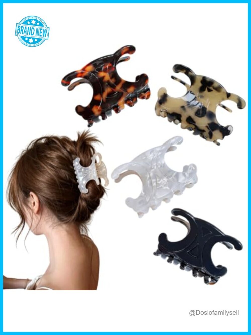 Acetate Butterfly Hair Claw Clips 4Pcs